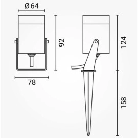 LED spike gaismeklis, GU10, IP65, melns (Optonica)