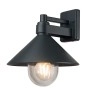 Āra sienas lampa IP44, 1×E27, melns alumīnija korpuss (Optonica)