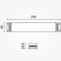 Barošanas bloks LED lentām, 12V, 150W, slim, dimmējams, IP20 (OPTONICA)