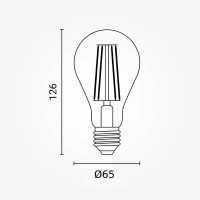 LED filamenta spuldze A60 E27 12W 2700K 1500lm (OPTONICA)