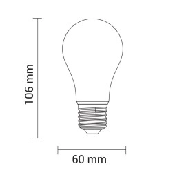 LED filamenta spuldze A60 E27 4W 4500K 470lm (OPTONICA)