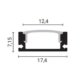 Alumīnija profils LED lentei H6 mm 2 m, balts (OPTONICA)