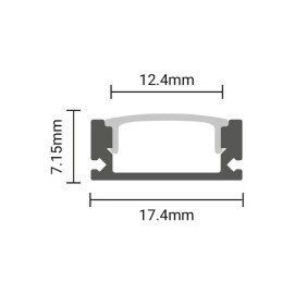 Alumīnija profils LED lentei H6 mm 2 m, balts (OPTONICA)