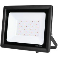 LED SMD prožektors 50W RGB IP65, melns (OPTONICA)