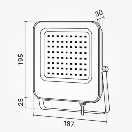 LED SMD prožektors 50W RGB IP65, melns (OPTONICA)