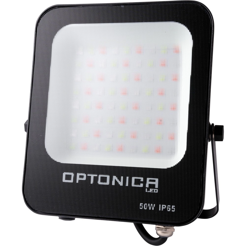 LED SMD prožektors 50W RGB IP65, melns (OPTONICA)