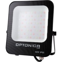 LED SMD prožektors 50W RGB IP65, melns (OPTONICA)