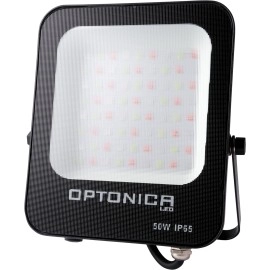 LED SMD prožektors 50W RGB IP65, melns (OPTONICA)