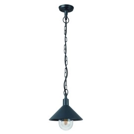 Āra sienas/dārza lampa E27 IP44, melns alumīnijs (OPTONICA)