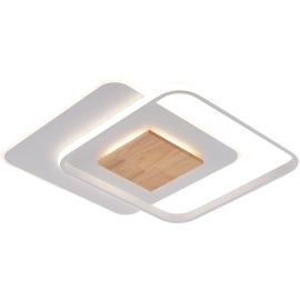 LED griestu lampa CCT 60W, balts+koks, dimmējama, ar pulti (Optonica)