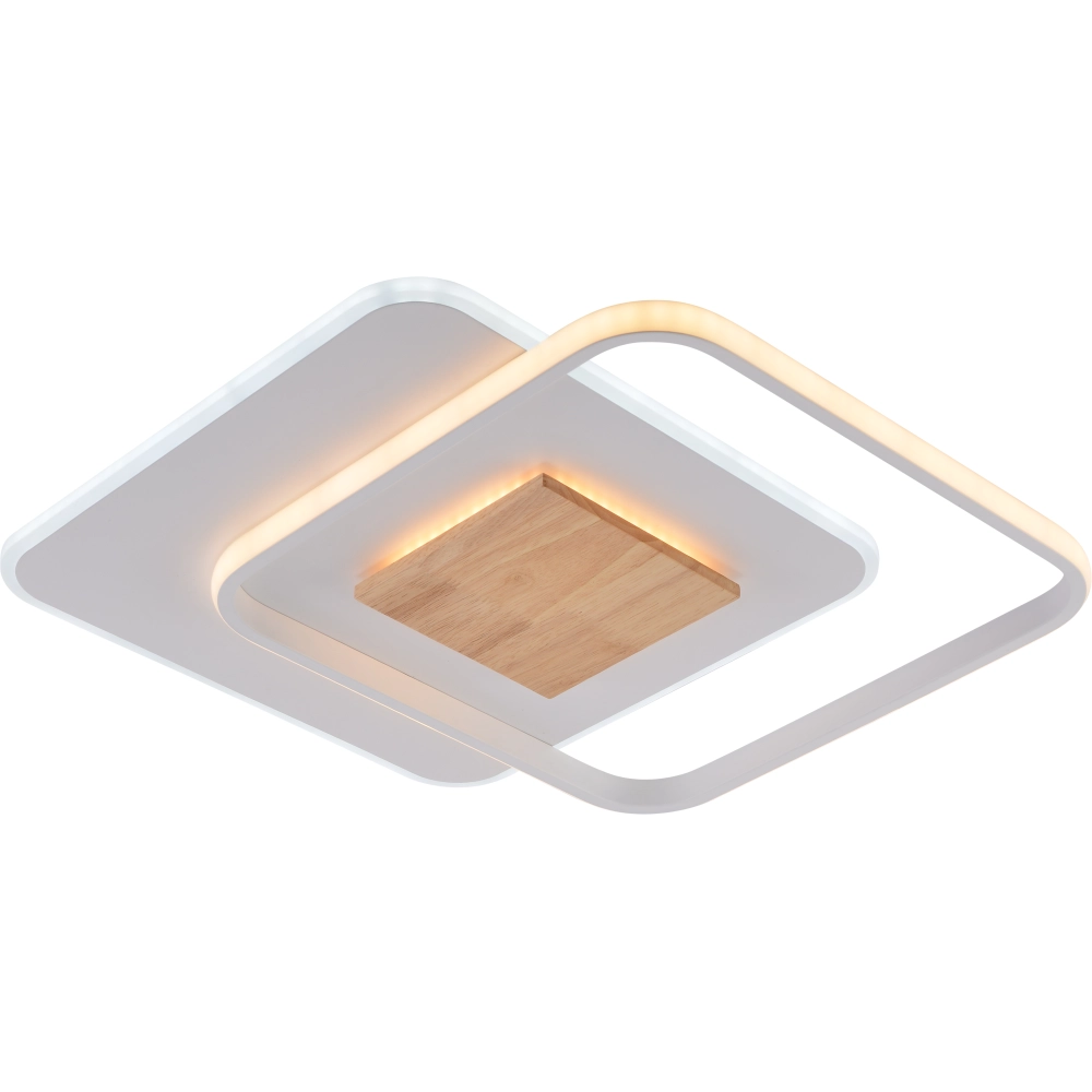 LED griestu lampa CCT 60W, balts+koks, dimmējama, ar pulti (Optonica)