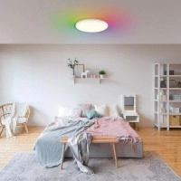 LED griestu lampa, balts korpuss, CCT+RGB, 32W, 2560 lm, 120° – dimmējama (Optonica)