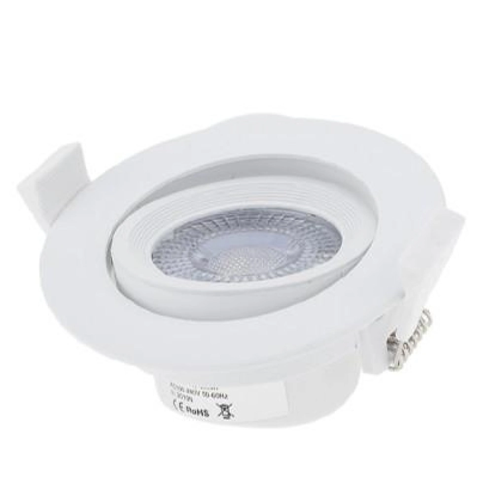 Iebūvējams 7W LED gaismeklis, 2700K, 525 lm, 50°, Ø90×40 mm – rotējams (Optonica)
