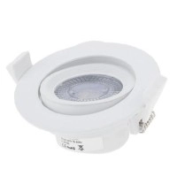 Iebūvējams 7W LED gaismeklis, 2700K, 525 lm, 50°, Ø90×40 mm – rotējams (Optonica)