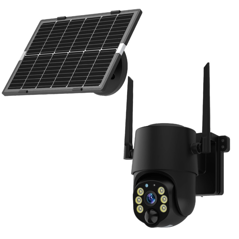 4 MP Wi‑Fi saules paneļa IP kamera ar akumulatoru, IP65, melna (Optonica)