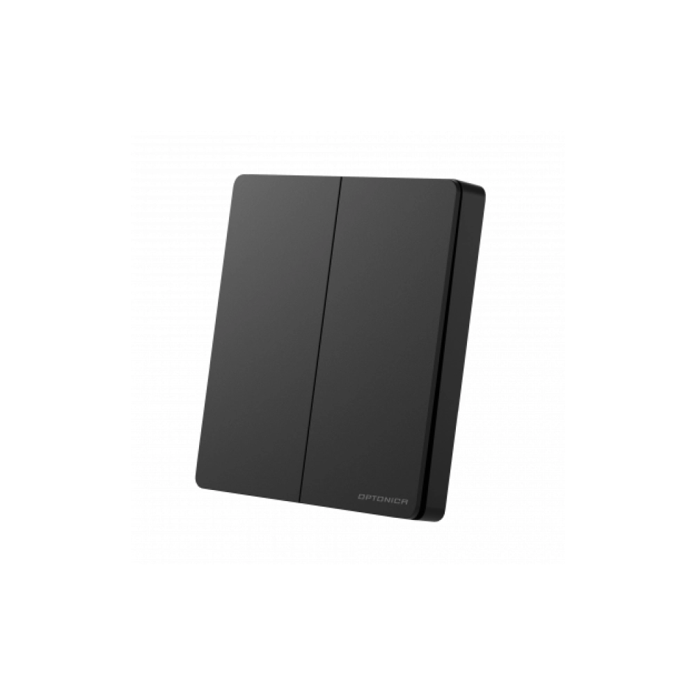 Kinetic slēdža komplekts ar 2 taustiņu bezvadu slēdzi un kontrolieri, melns, 433 MHz, IP44/IP20 (Optonica)