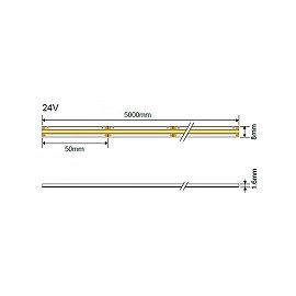 COB LED sloksne 24V 10W/m 900lm/m 4000K IP20, 1 m (Optonica 4942)
