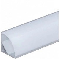 Alumīnija stūra profils LED sloksnei līdz 12 mm, 2 m, 15,8 × 15,8 mm, pelēks/balts (OPTONICA)