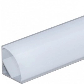 Alumīnija stūra profils LED sloksnei līdz 12 mm, 2 m, 15,8 × 15,8 mm, pelēks/balts (OPTONICA)