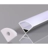 Alumīnija stūra profils LED sloksnei līdz 12 mm, 2 m, 15,8 × 15,8 mm, pelēks/balts (OPTONICA)