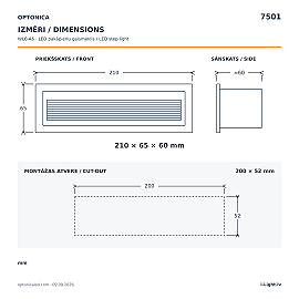LED pakāpienu gaismeklis 6W, 480lm, 3000K, IP65, melns (Optonica 7501)