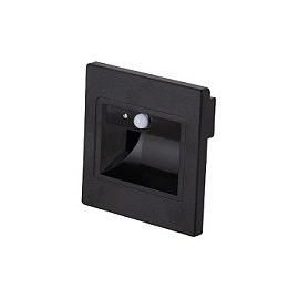 LED pakāpienu gaismeklis 1W, 80lm, 3000K, IP20, melns ar PIR sensoru (Optonica 7555)