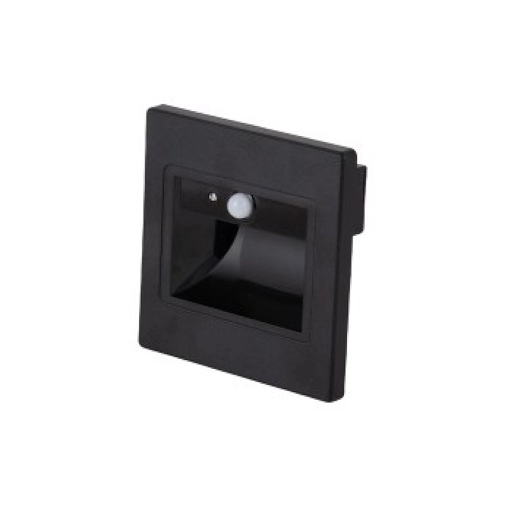 LED pakāpienu gaismeklis 1W, 80lm, 4000K, IP20, melns ar PIR sensoru (Optonica 7556)