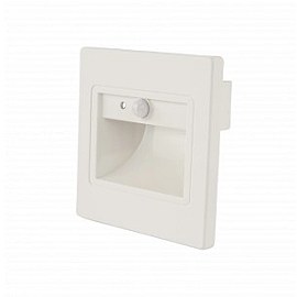 LED pakāpienu gaismeklis 1W, 80lm, 3000K, IP20, balts ar PIR sensoru (Optonica 7559)