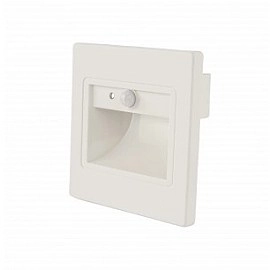 LED pakāpienu gaismeklis 1W, 80lm, 3000K, IP20, balts ar PIR sensoru (Optonica 7559)