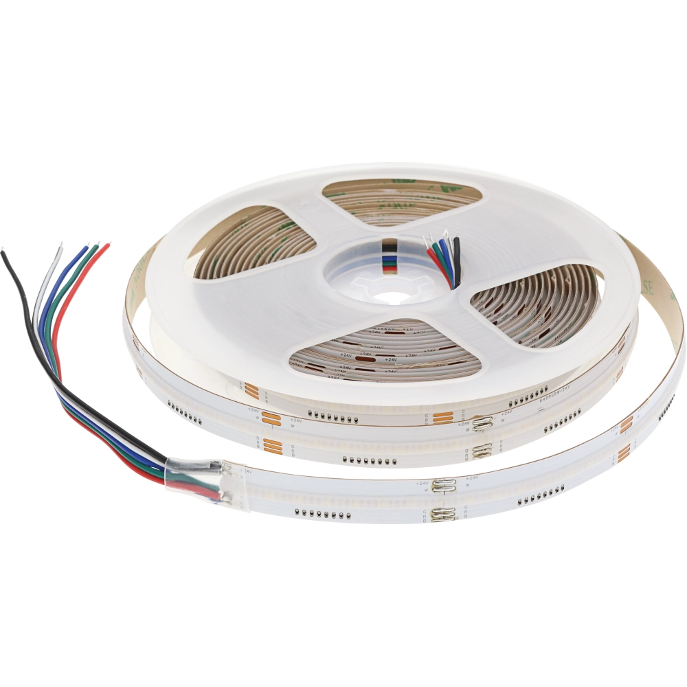 LED COB lente RGB+6000K, 24V, 12 W/m, 640 LED/m (Optonica)