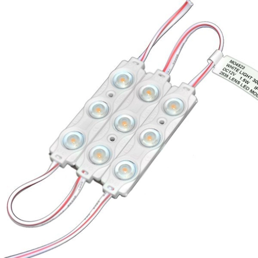 12V LED modulis ar lēcu, IP65, 160°, 1.5W, 120lm - MO452x