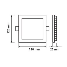 6W zem apmetuma LED gaismeklis, kvadrāta formas, 440Lm, CRI>95