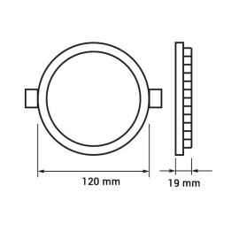 6W PRO CRI 95+ zemapmetuma apaļš LED panelis IP20, 440Lm