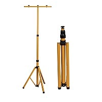 Prožektoru statīvs ar šķērsstieni, dzeltens, 157 cm (Optonica 6687)