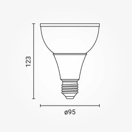 LED spuldze PAR30 E27 25W 2400lm 4500K melna (OPTONICA)