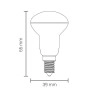 4W R39 E14 LED spuldze 2800K, 300lm