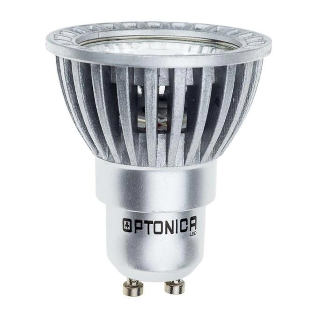 GU10 LED spuldze COB 6W 2700K 480lm 50°, sudraba (OPTONICA)