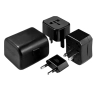 Universāls ceļojumu adapteris, visi standarti, melns (Optonica)