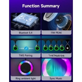 LED RGB 3-fāžu sliežu skaļrunis ar Bluetooth, melns (Optonica)