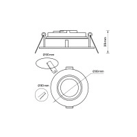 Spot gaismeklis GU10, alumīnijs, balts/melns, max 35 W (Optonica)