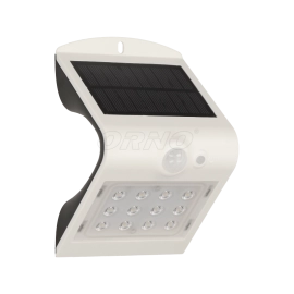 1.5W, 190lm + 30lm LED gaismeklis ar saules paneli un sensoru, 4000K, IP65, bez vada