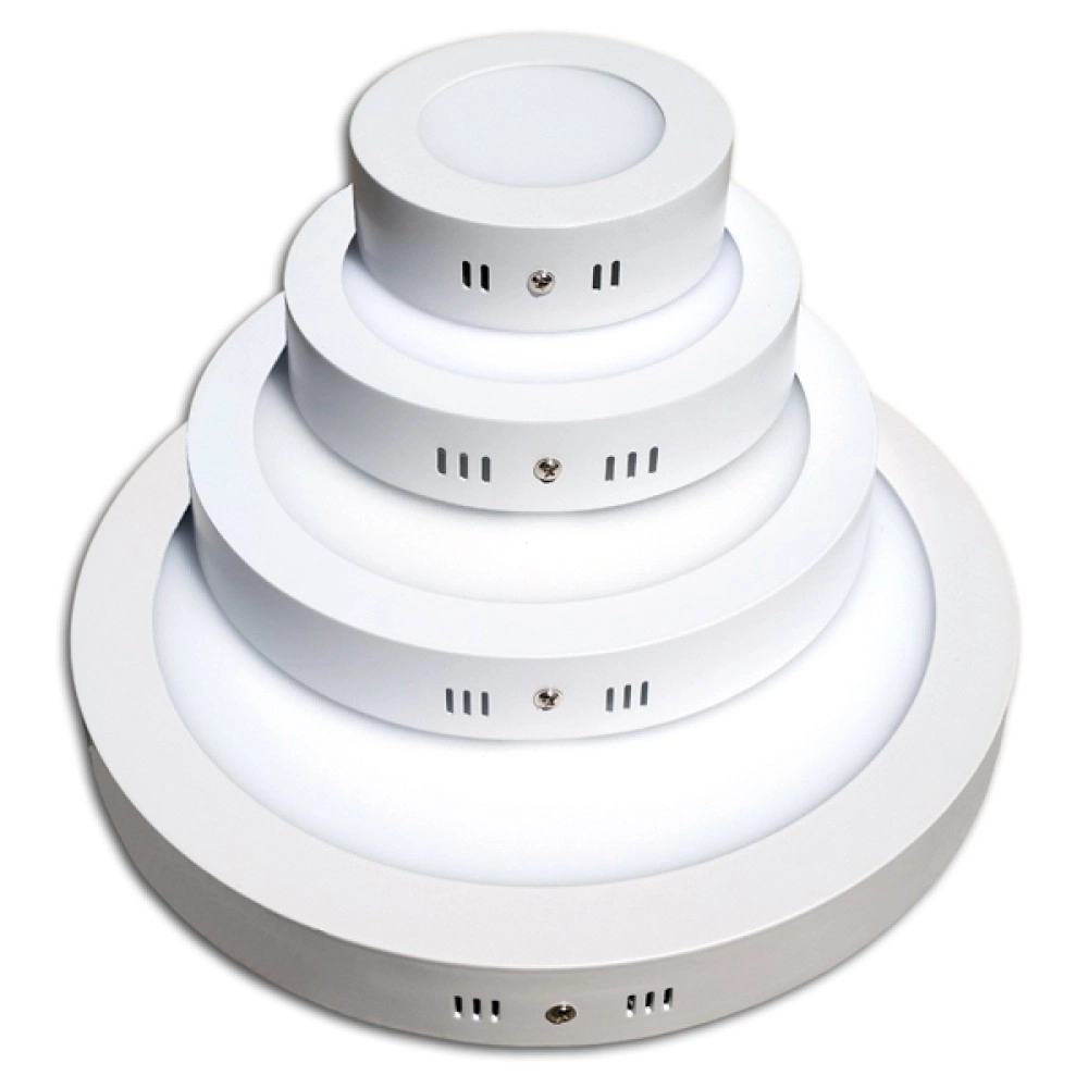 24W, LED gaismas panelis, 1600Lm, 120°, IP20, apaļš - virs apmetuma