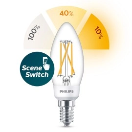 Philips SceneSwitch LED spuldze E14 4.3W, 470lm, 2700K-2200K