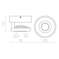 RENDL DIGA I balts/antracīta LED virsapmetuma gaismeklis 5W 3000K