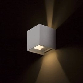 RENDL TITO SQ sienas gaismeklis balts, 230V LED 6W IP54 3000K