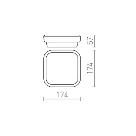 TARIS SQ 17 virsapmetuma lampa melna, LED 8W 3000K (Rendl)