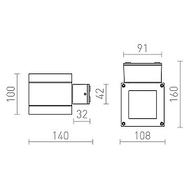 TELO āra sienas lampa antracīta pelēka, G9 5W (Rendl)