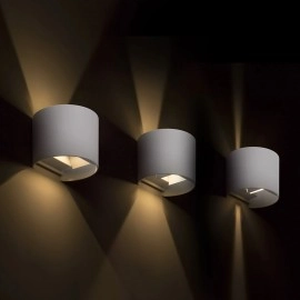 TITO R DIMM āra sienas lampa balta, LED 2x3W 3000K (Rendl)