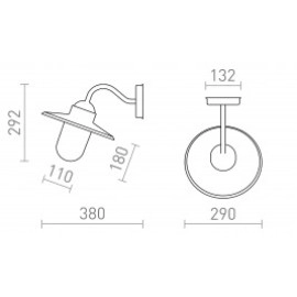 BEACON āra sienas lampa, 1x E27, IP44, R13614