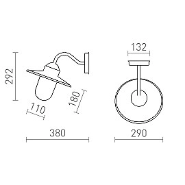 BEACON āra sienas lampa, 1x E27, IP44, R13614